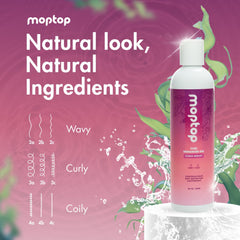 MopTop Curl Enhancer Gel applied to wet hair for styling.