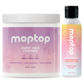 MopTop Curly Gel and Mongongo Oil bundle packshot highlighting frizz-free curl definition.