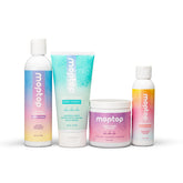 MopTop curly hair set packaging lifestyle shot showing moisture and shine