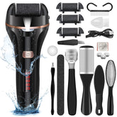 Morevac electric foot file with LED display for easy power checks.