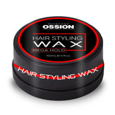 Morfose Barber Wax mega hold bottle closeup for strong hold.