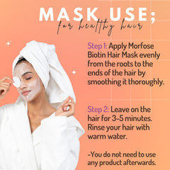 Dry hair treatment with Morfose Biotin Mask reduces stiffness and frizz.