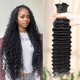 MORGENSTAR deep wave hair for braiding provides natural texture and easy styling for knotless looks.