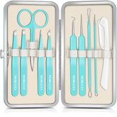 MORGLES 10-in-1 tweezers kit with case for on-the-go grooming.