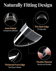 MORGLES almond nail tips in 12 sizes ensure a natural fit
