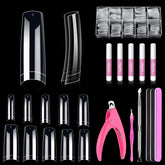 MORGLES clear nail tips 500pcs laid out for easy DIY manicure