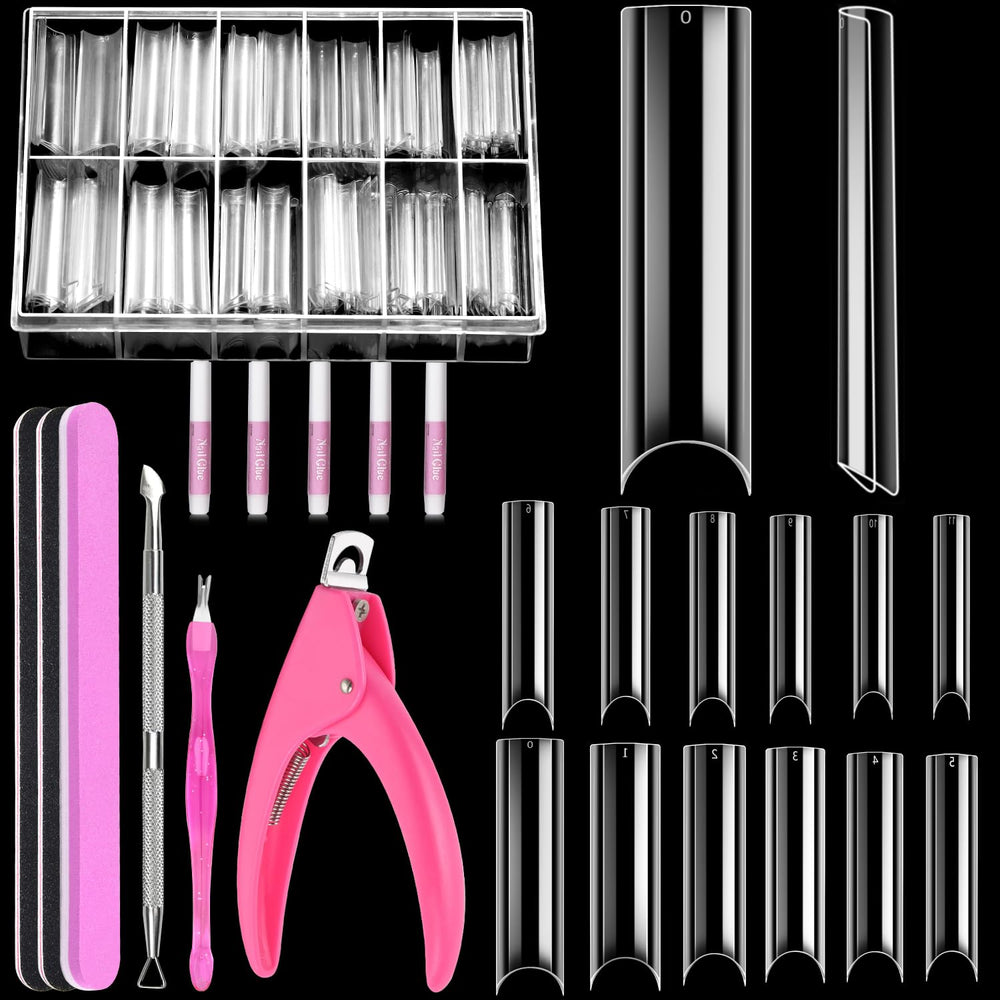 MORGLES clear tapered square nail tips in box for DIY manicure.