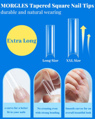 MORGLES nail tips labeled 0-11 for easy size selection.
