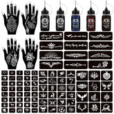 Moricher Henna Tattoo Kit ink bottles offer vibrant color options for bold temporary designs.