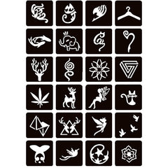 Moricher Henna Tattoo Kit square stencils provide versatile templates for intricate motifs.
