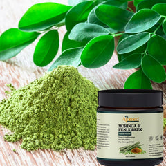 Moringa & Fenugreek Hair Mask tub application with creamy texture for easy coverage