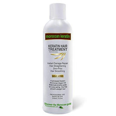 Moroccan Keratin Gold Series bottle pour for smooth, straight hair with lasting results