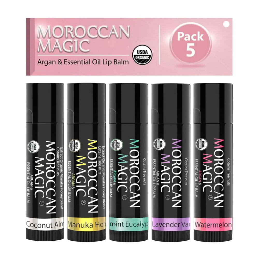 Moroccan Magic lip balm gift set displayed for gifting and daily care