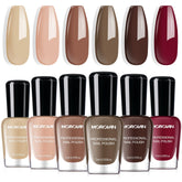 Morovan Brown Nail Polish Set winter-nude shade for everyday wear