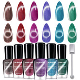 Morovan cat-eye nail polish set with magnet for effortless magnetic designs