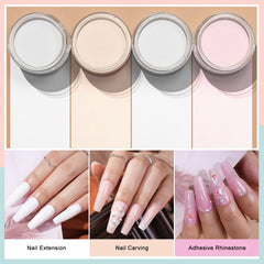 Morovan clear acrylic powder provides smooth base for natural-looking extensions