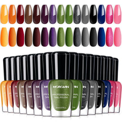 Morovan dark nail polish set bottles show the full shade range for versatile looks