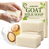 Morovan Goat Milk Soap bar packaging highlights eco-friendly materials and triple-pack value