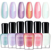 Morovan Pearl Nail Polish Set in aurora ombre for iridescent pastel nails
