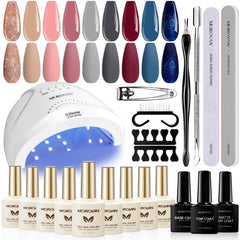 Morovan pink nude gel nail polish set displayed for versatile at-home looks