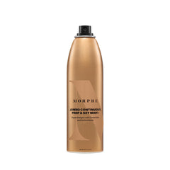 Morphe Jumbo Continuous Prep and Set Spray mist dispersion demonstrating even coverage
