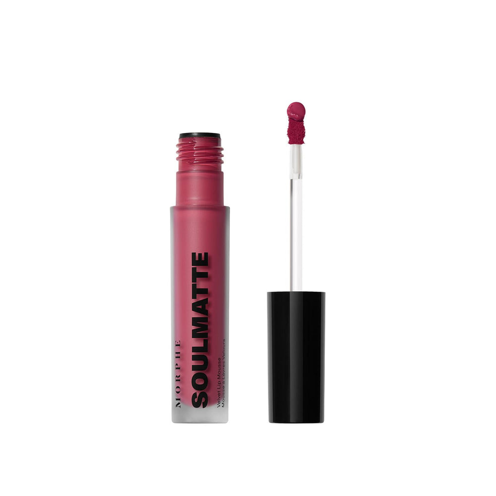 MORPHE Soulmatte velvet lip mousse application showing feather-light color and hydration