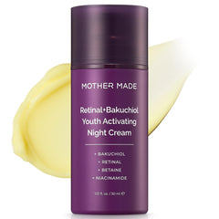 MOTHER MADE Retinol Bakuchiol Night Cream bottle for evening skincare routine