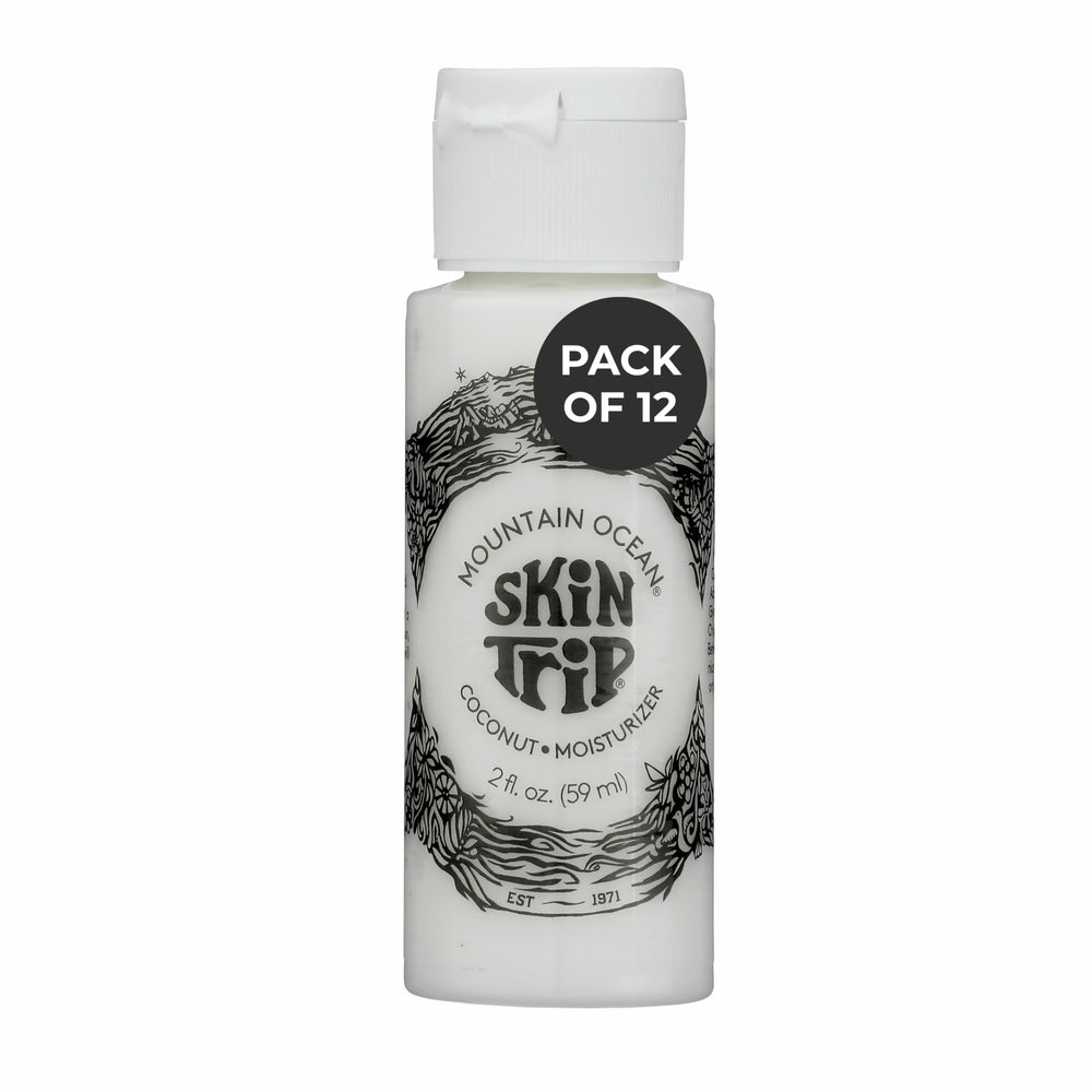 Mountain Ocean Skin Trip coconut lotion bottle for quick hydration.