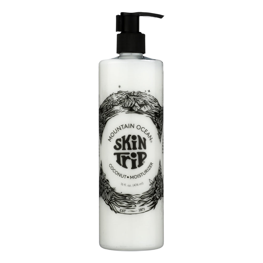 Mountain Ocean Skin Trip Coconut Body Lotion pump bottle for fast hydration.