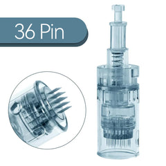 MPK 36-pin cartridge with travel case close-up, portable for on-the-go skincare sessions.