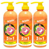 Mr. Bubble Spirited Citrus 3in1 bottle ready for quick all-in-one body and hair cleansing.
