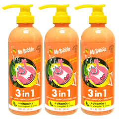 Mr. Bubble Spirited Citrus 3in1 bottle ready for quick all-in-one body and hair cleansing.