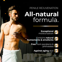 Applying Mr. Men Penile Cream for silky smooth daily use.