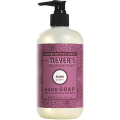 Mrs. Meyer's Clean Day Acorn Spice hand soap close-up highlights moisturizing formula.