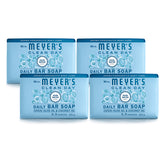 Mrs. Meyer's Clean Day Rain Water bar, front view, delivers a clean, refreshing scent.