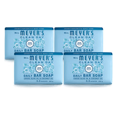 Mrs. Meyer's Clean Day Rain Water bar, front view, delivers a clean, refreshing scent.