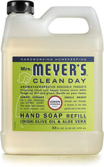 Mrs Meyer's Clean Day mint scented soap being poured for a refreshing wash