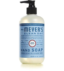 Mrs. Meyer's Clean Day Oat Blossom hand soap bottle suggests gentle care with moisture-friendly feel.
