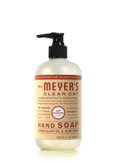 Mrs. Meyer's Clean Day Plumberry hand soap bottle provides a fruity, refreshing wash.