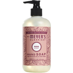 Mrs. Meyer's Clean Day hand soap bottle prepared for daily handwashing