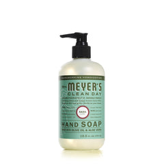 Mrs. Meyer's Clean Day Honeysuckle hand soap bottle conveys sweet garden scent for daily use