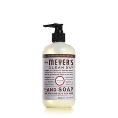 Mrs. MEYER'S Lavender hand soap bottle features floral, clean fragrance for daily care.