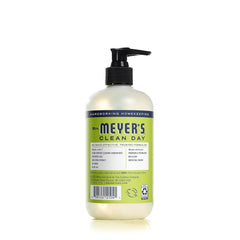 Close-up of Lemon Verbena label on Mrs. Meyer's bottle.