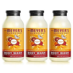 Mrs. Meyer's Clean Day Clementine bottle pour showing refreshing, moisturizing cleanse
