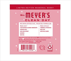 Ingredients like olive oil and aloe in Mrs. Meyer's Peppermint hand soap.