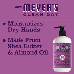 Close-up of applying Mrs. Meyer's Plum Berry hand lotion for quick absorption