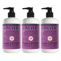 Mrs. Meyer's Plum Berry hand lotion bottle showing soothing moisture for dry hands