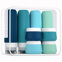 Mrsdry travel bottles 8-pack in a sleek kit for organized carry-on liquids.