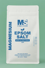 MS Finechem Epsom Salt packaging showing USP-grade magnesium sulfate for pure, multipurpose use