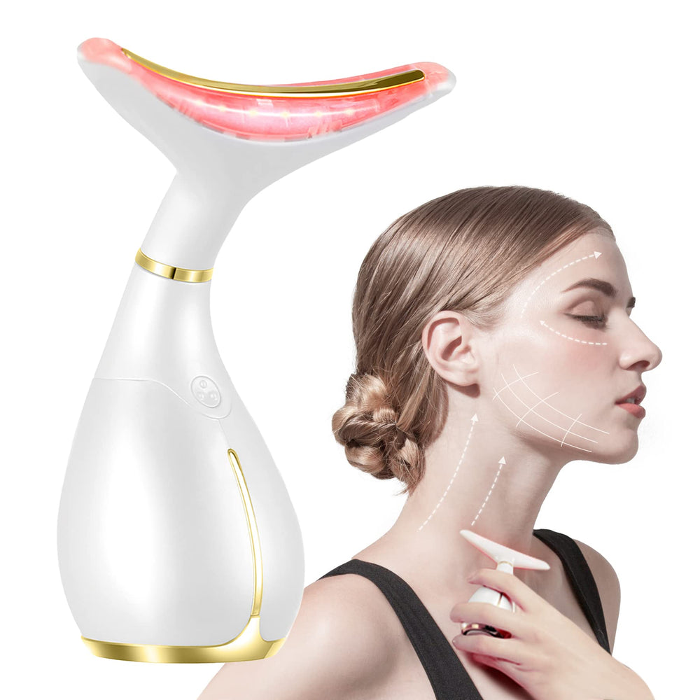 Ms.W 3-in-1 massager for face and neck with warmth, LED, and vibration.